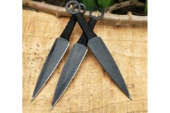 Kunai Fei Biao Acier, Poignée Tressée - Lot De 6 (15 Cm) -Martiaux Boutique couteaux de lancer fei biao 2