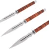 Couteaux De Lancer Acier Inox, Cuir PU - Lot De 3 (16 Cm)