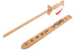 Épée Avec Fourreau, Initiation - Bois Naturel (Petit Modèle) -Martiaux Boutique epee en bois fourreau dragon petit modele 2
