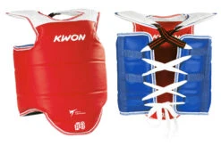Plastron Taekwondo WTF Réversible, Style Coréen (Lacets), Kwon -Martiaux Boutique plastron competition double coree wtf ce kwon 5