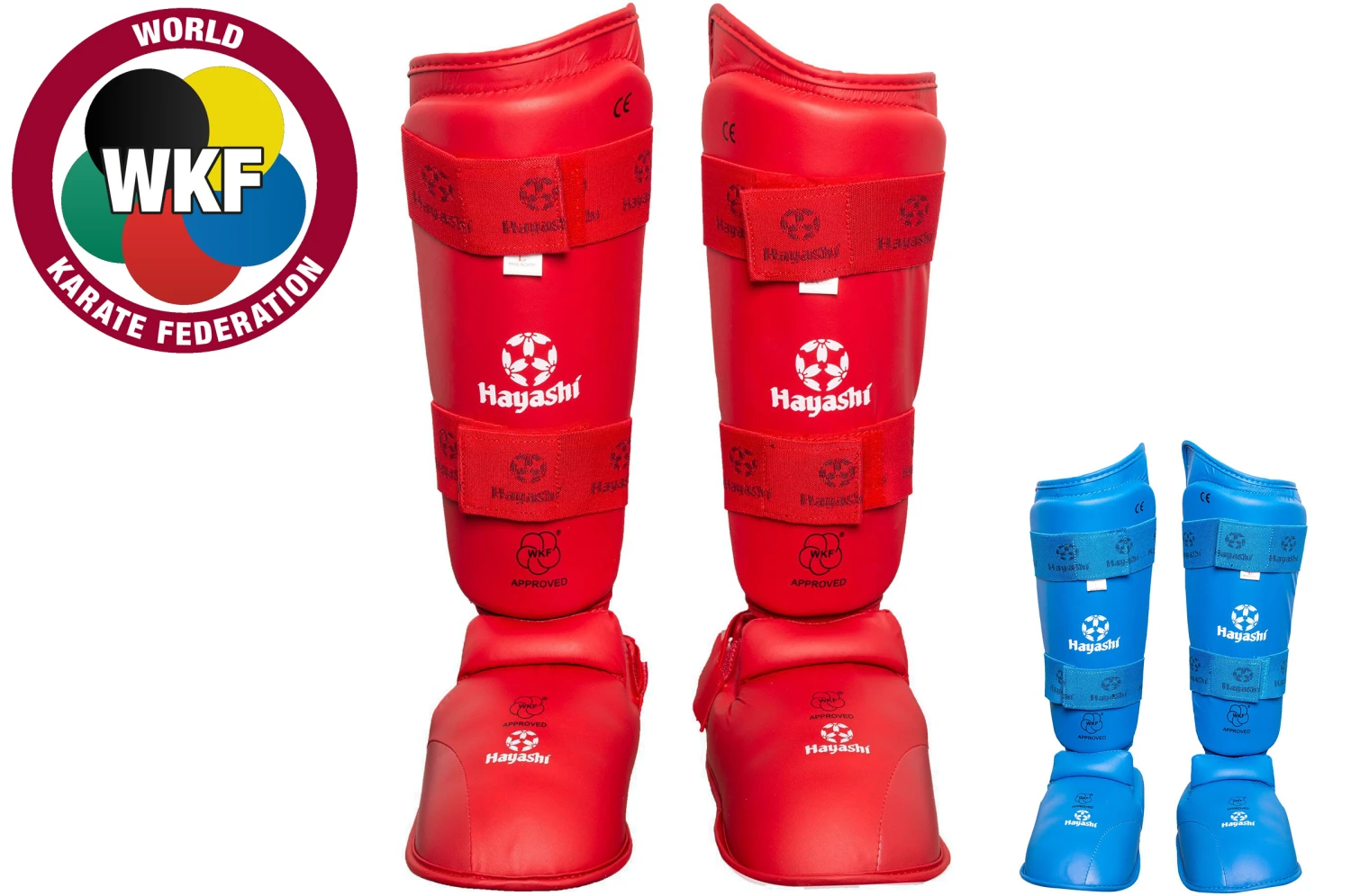 Protège-tibias & Pieds WKF, Amovibles, Hayashi 3 Protège-tibias & Pieds WKF, Amovibles, Hayashi